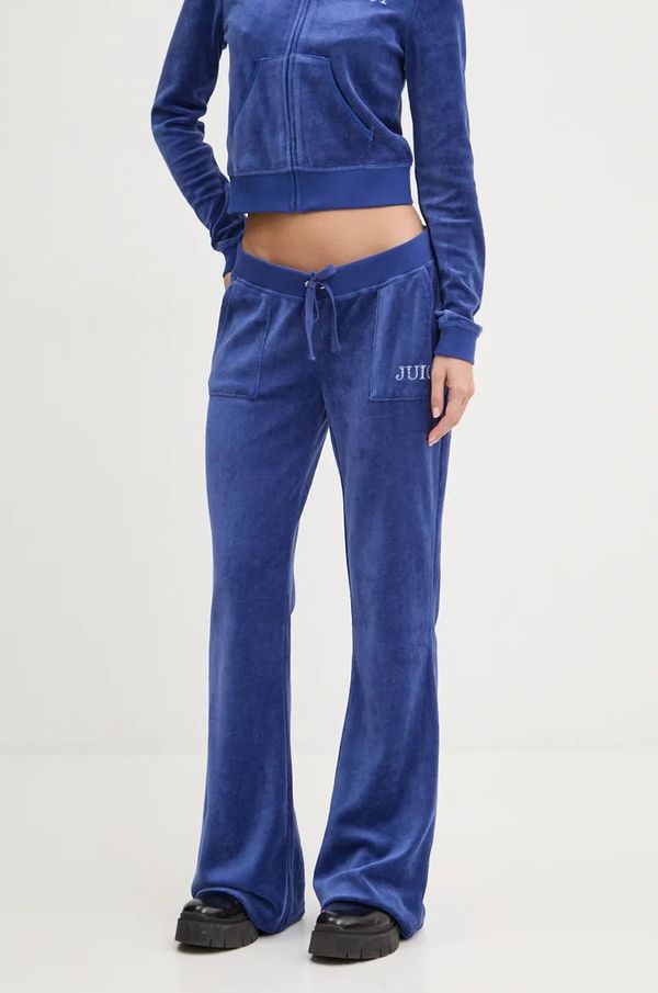 Juicy Couture Donji dio trenirke od velura Juicy Couture HERITAGE CROWN CAISA LOW RISE PANT s aplikacijom, JCGBJ224012