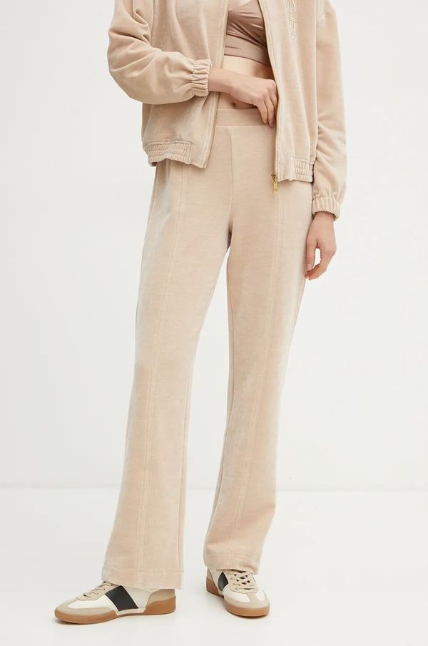 Twinset Donji dio trenirke od velura Twinset boja: bež, bez uzorka, 242LL2PFF