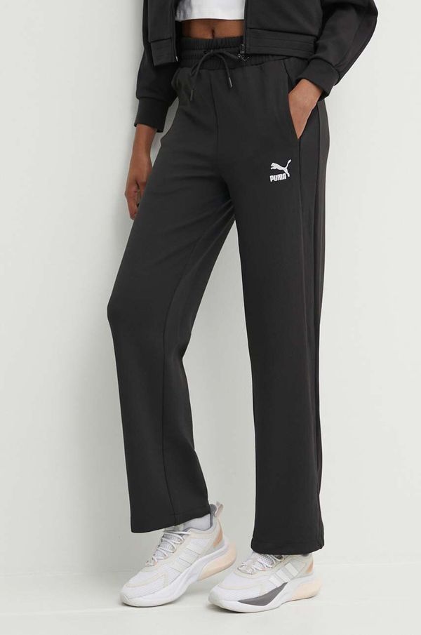 Puma Donji dio trenirke Puma T7 High Waist Pant boja: crna, bez uzorka, 624212