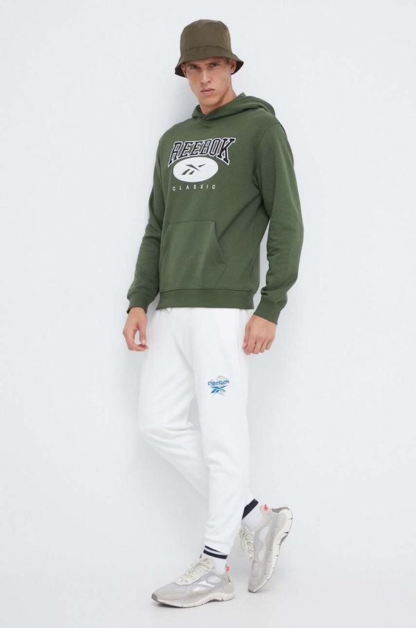 Reebok Donji dio trenirke Reebok boja: bijela, s tiskom