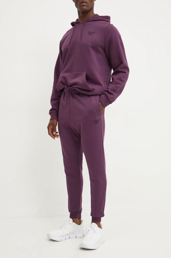 Reebok Donji dio trenirke Reebok IDENTITY boja: ljubičasta, bez uzorka, 100206013