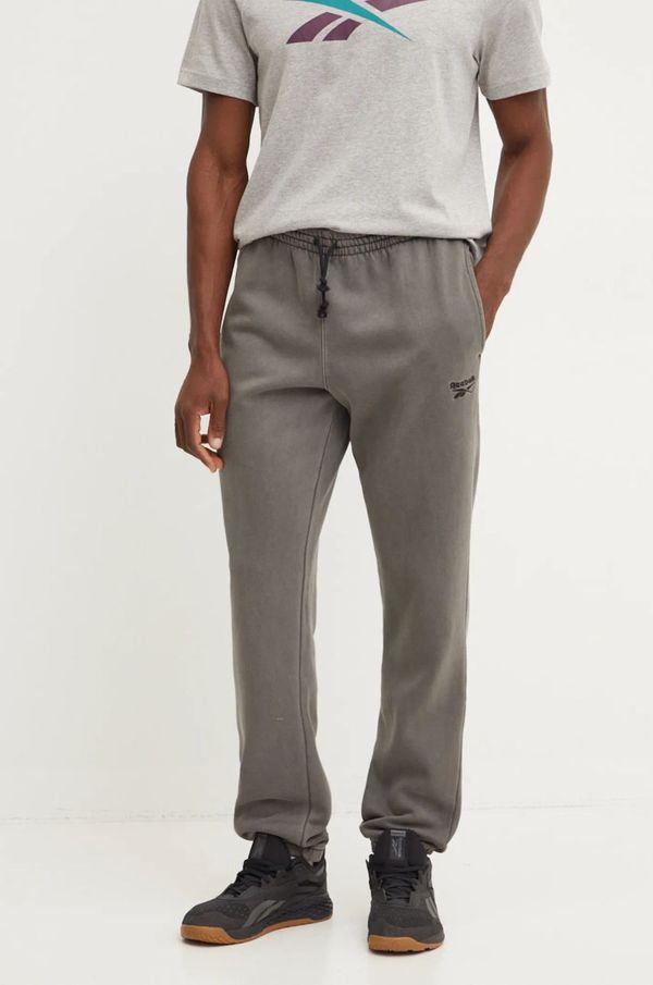 Reebok Donji dio trenirke Reebok Identity Washed boja: siva, bez uzorka, 100205486