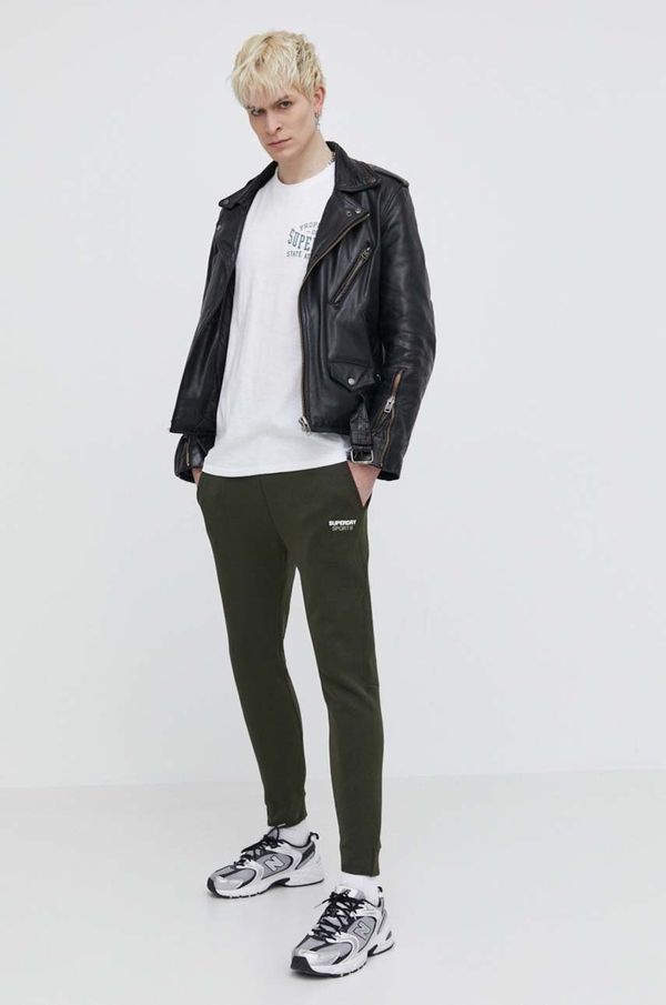 Superdry Donji dio trenirke Superdry boja: zelena, bez uzorka