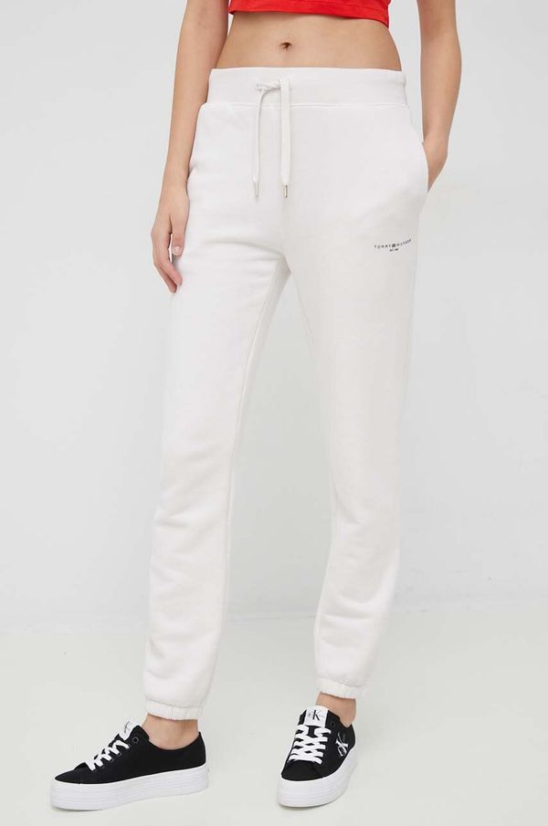 Tommy Hilfiger Donji dio trenirke Tommy Hilfiger boja: bež, glatki materijal, WW0WW38690