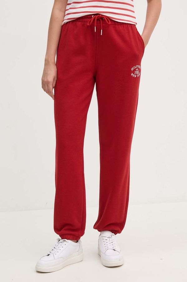 Tommy Hilfiger Donji dio trenirke Tommy Hilfiger boja: bordo, s aplikacijom, WW0WW42584