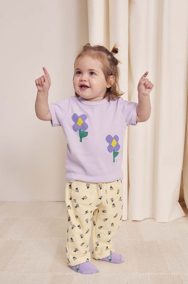 Bobo Choses Donji dio trenirke za bebe Bobo Choses Pansy Flower boja: žuta, s uzorkom, 224AB066