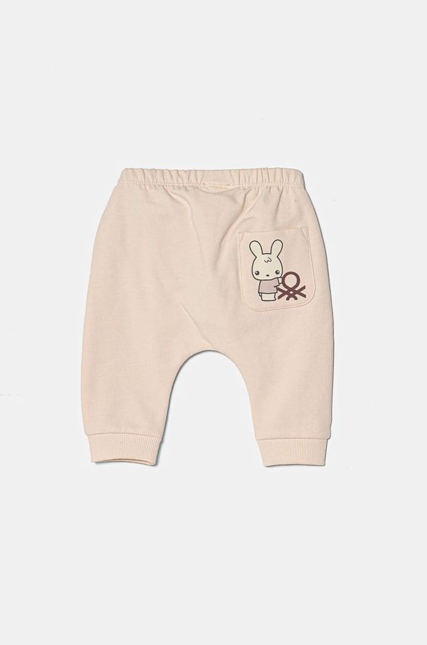 United Colors of Benetton Donji dio trenirke za bebe United Colors of Benetton boja: bež, bez uzorka, 35Q2AF023