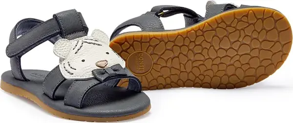 Donsje Donsje sandale s otvorenom petom za djecu od kože Dhalo Sandals Festive White Tiger
