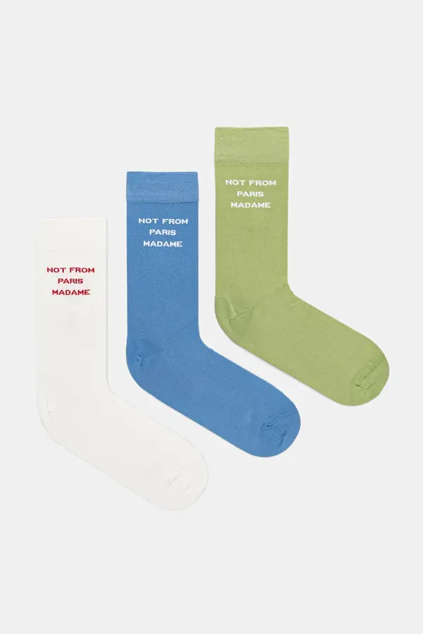 Drôle de Monsieur Drôle de Monsieur čarape za muškarce Le Pack de Chaussettes Slogan 3-pack
