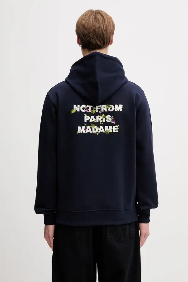 Drôle de Monsieur Drôle de Monsieur dukserica sa kapuljačom za muškarce od pamuka Vine Embroidered Slogan