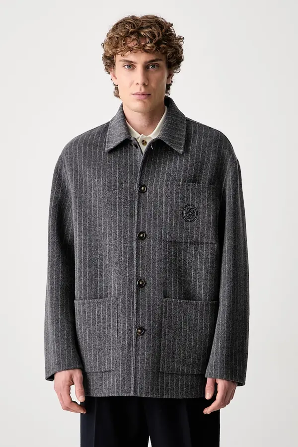 Drôle de Monsieur Drôle de Monsieur košulja za muškarce s vunom Pinstripe