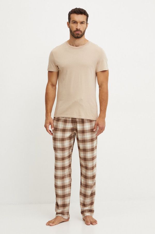 Hollister Co. Dugi doljnji dio pidžame Hollister Co. za muškarce, boja: smeđa, s uzorkom, KI313-4002