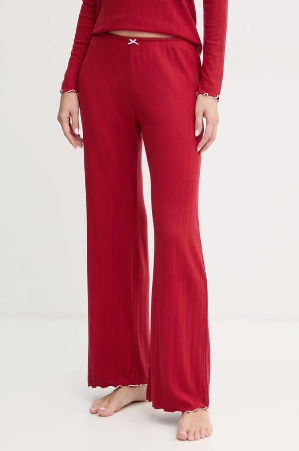 Abercrombie & Fitch Dugi donji dio pidžame Abercrombie & Fitch za žene, boja: bordo, KI146-4085