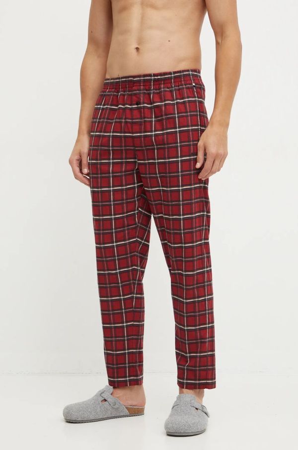 Boss Dugi donji dio pidžame BOSS za muškarce, boja: bordo, s uzorkom, 50527420