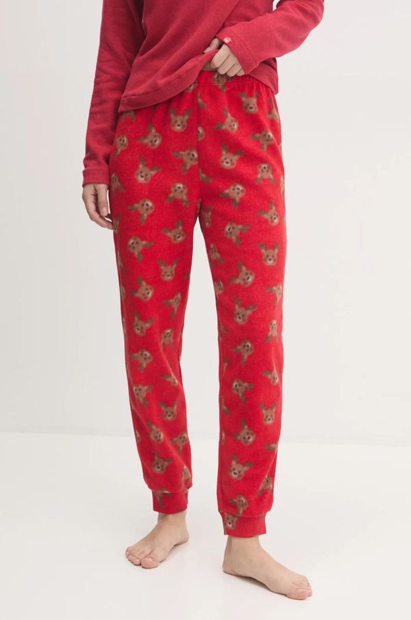 United Colors of Benetton Dugi donji dio pidžame United Colors of Benetton za žene, boja: crvena, 3XGC3F03W