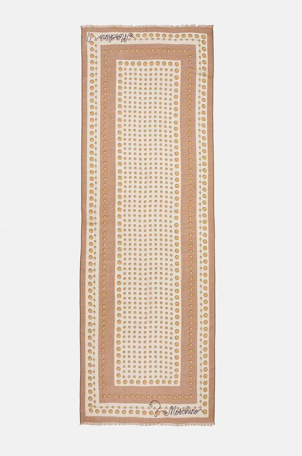 Moschino Dugi vuneni šal Moschino boja: smeđa, s uzorkom, M3130 3379