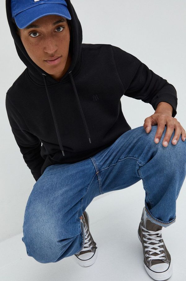 47 brand Dukserica 47 brand Mlb New York Yankees za muškarce, boja: crna, s kapuljačom, glatka, BB017PEMBRB564970JK