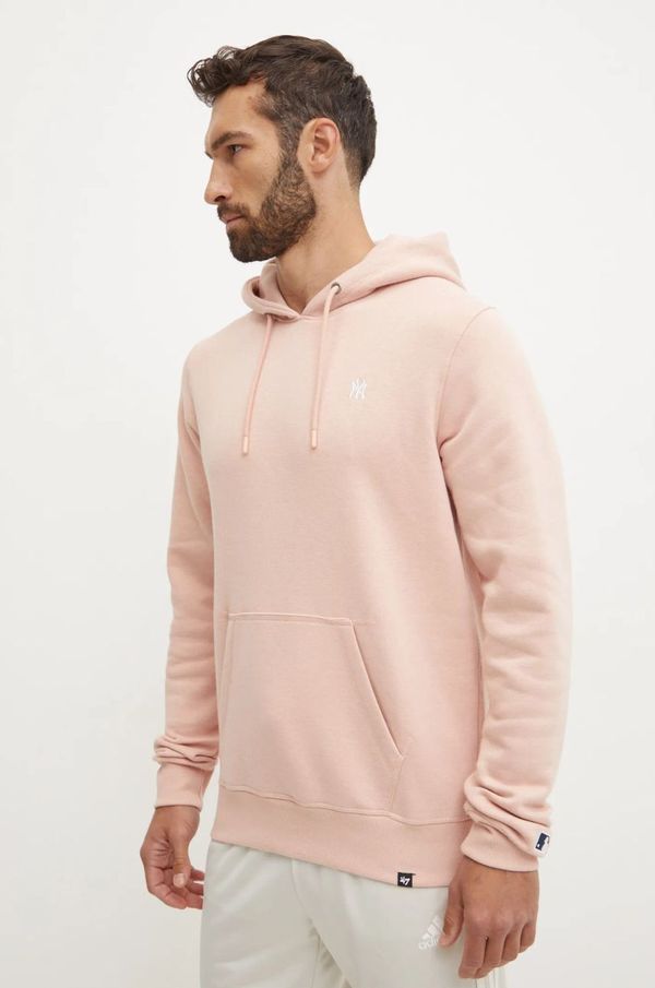 47 brand Dukserica 47 brand MLB New York Yankees za muškarce, boja: ružičasta, s kapuljačom, bez uzorka, BB017PEMBRB627226DV