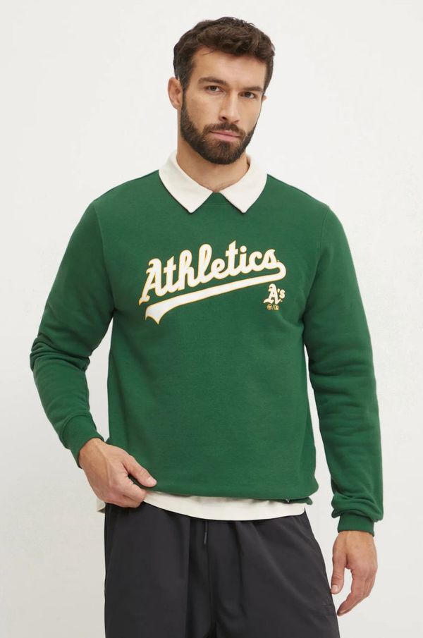 47 brand Dukserica 47 brand MLB Oakland Athletic za muškarce, boja: zelena, s aplikacijom, BB018PEMIBC654773DG