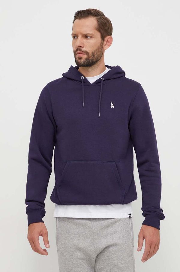 47brand Dukserica 47brand MLB Los Angeles Dodgers za muškarce, boja: tamno plava, s kapuljačom, bez uzorka