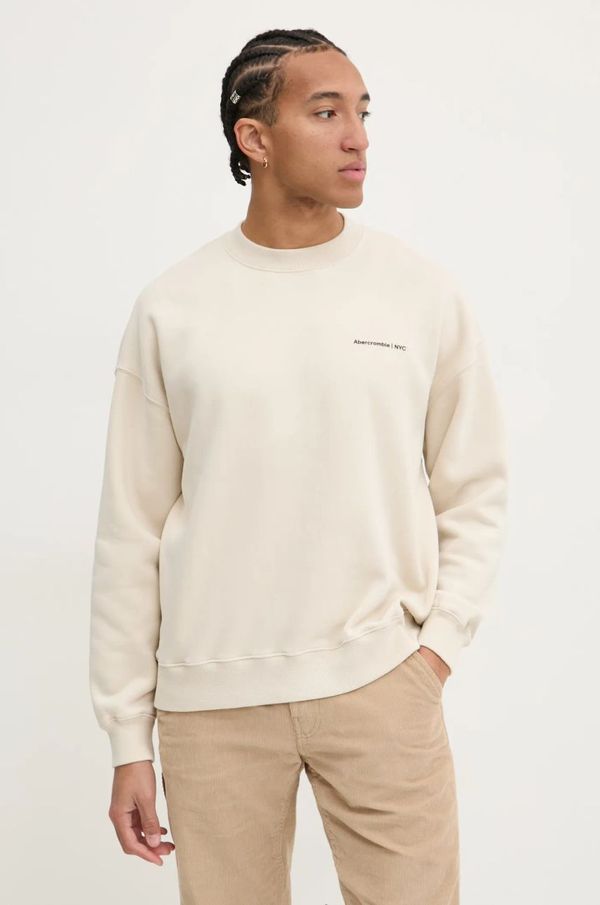 Abercrombie & Fitch Dukserica Abercrombie & Fitch za muškarce, boja: bež, bez uzorka, KI122-4364