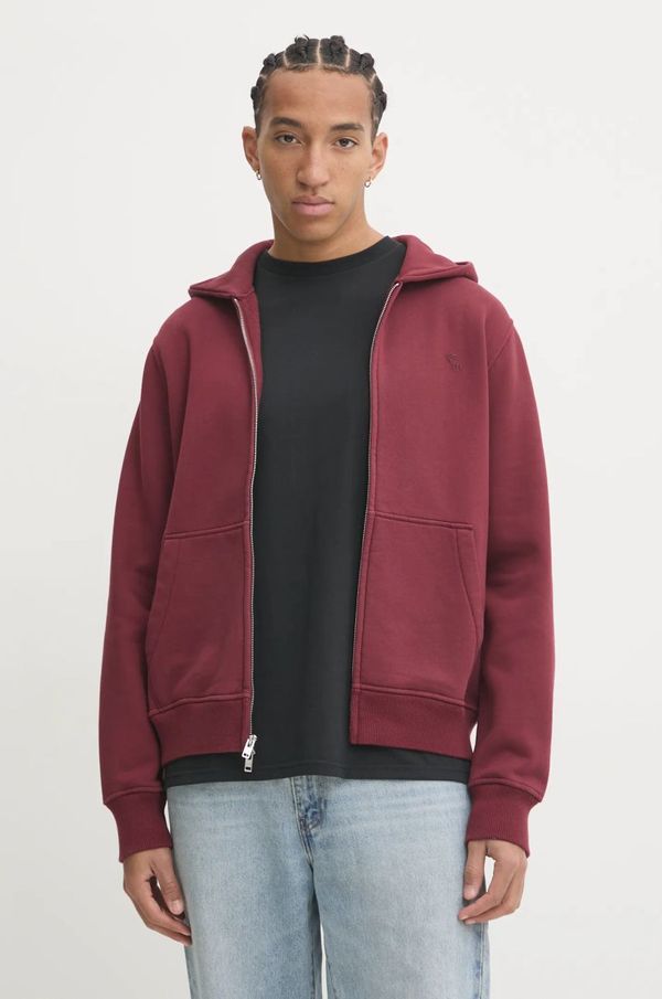 Abercrombie & Fitch Dukserica Abercrombie & Fitch za muškarce, boja: bordo, s kapuljačom, bez uzorka, KI122-4275