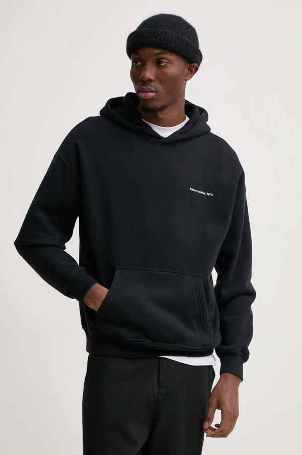 Abercrombie & Fitch Dukserica Abercrombie & Fitch za muškarce, boja: crna, s kapuljačom, bez uzorka, KI122-4366