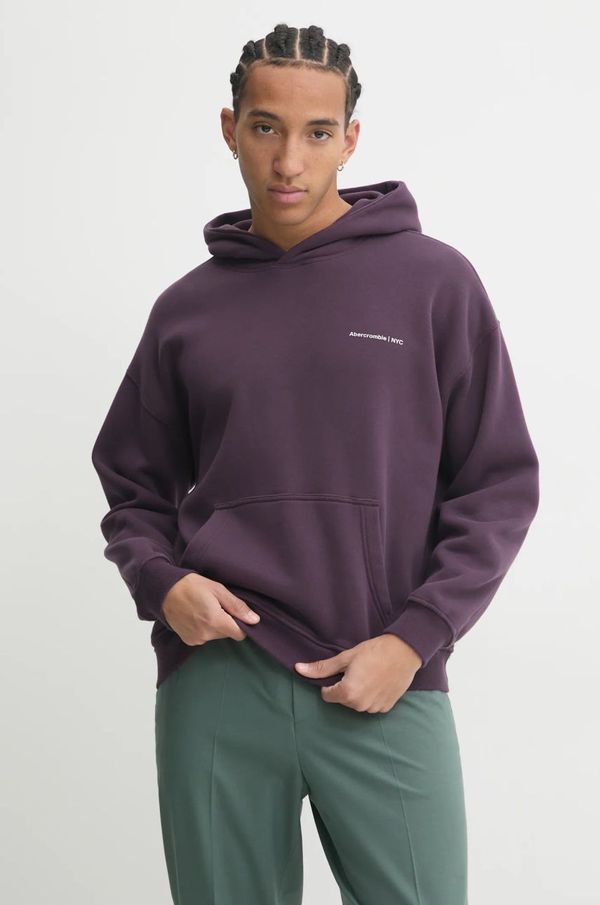 Abercrombie & Fitch Dukserica Abercrombie & Fitch za muškarce, boja: ljubičasta, s kapuljačom, bez uzorka, KI122-4366