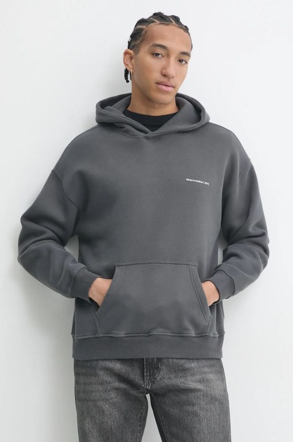 Abercrombie & Fitch Dukserica Abercrombie & Fitch za muškarce, boja: siva, s kapuljačom, bez uzorka, KI122-4366
