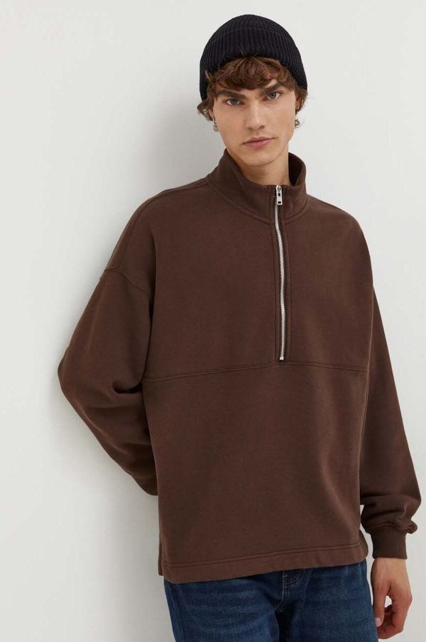 Abercrombie & Fitch Dukserica Abercrombie & Fitch za muškarce, boja: smeđa, bez uzorka