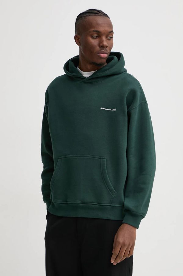 Abercrombie & Fitch Dukserica Abercrombie & Fitch za muškarce, boja: zelena, s kapuljačom, bez uzorka, KI122-4366