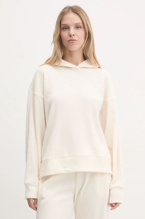 Abercrombie & Fitch Dukserica Abercrombie & Fitch za žene, boja: bež, s kapuljačom, bez uzorka, KI152-4215