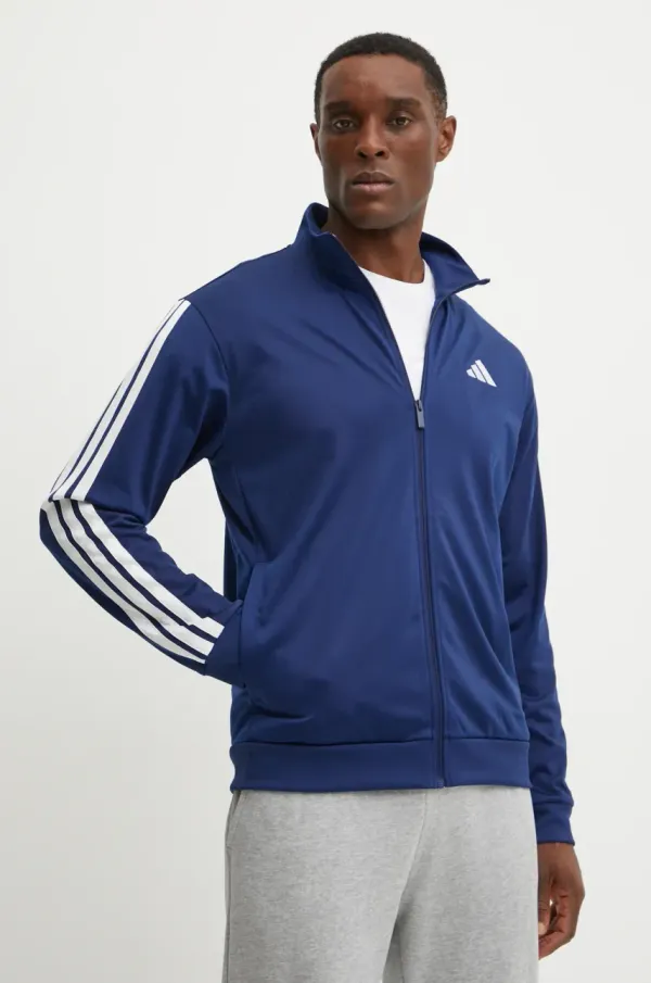 adidas Dukserica adidas 3-Stripes za muškarce, boja: tamno plava, s aplikacijom, JI8817