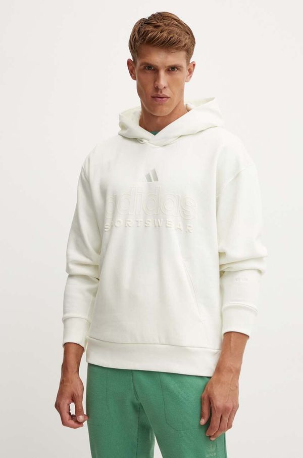 adidas Dukserica adidas All SZN za muškarce, boja: bijela, s kapuljačom, s tiskom, IY6594