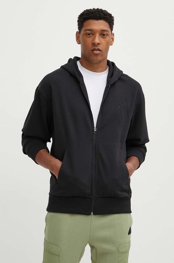 adidas Dukserica adidas All SZN za muškarce, boja: crna, s kapuljačom, s aplikacijom, IX1249