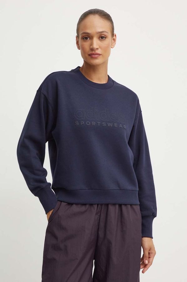 adidas Dukserica adidas All SZN za žene, boja: tamno plava, s tiskom, IW1063