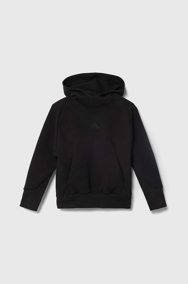 adidas Dukserica adidas boja: crna, s kapuljačom, bez uzorka