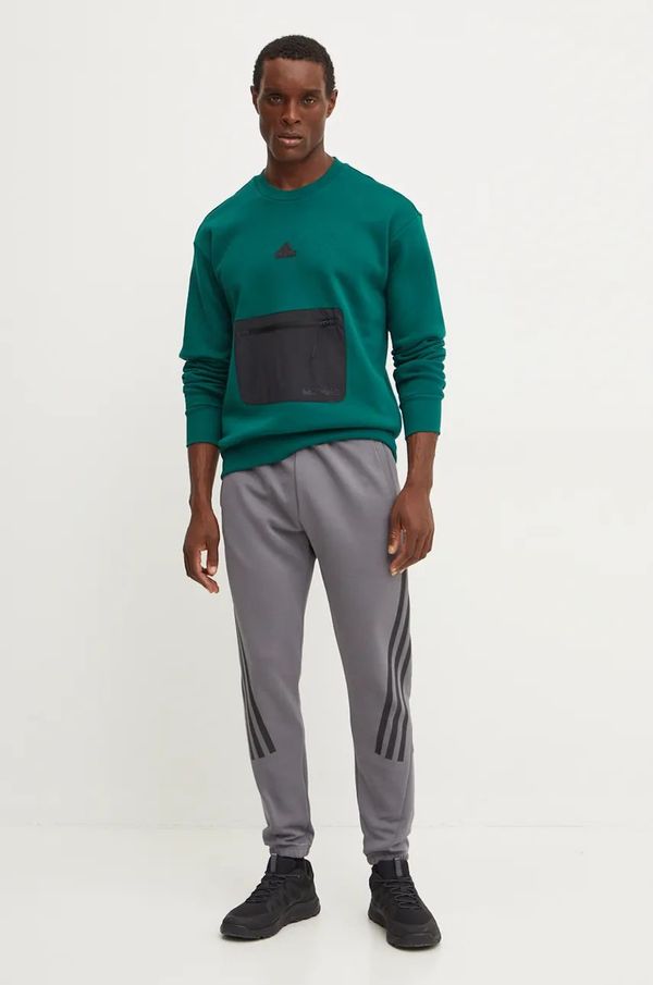 adidas Dukserica adidas City Escape za muškarce, boja: zelena, s uzorkom, IY1523