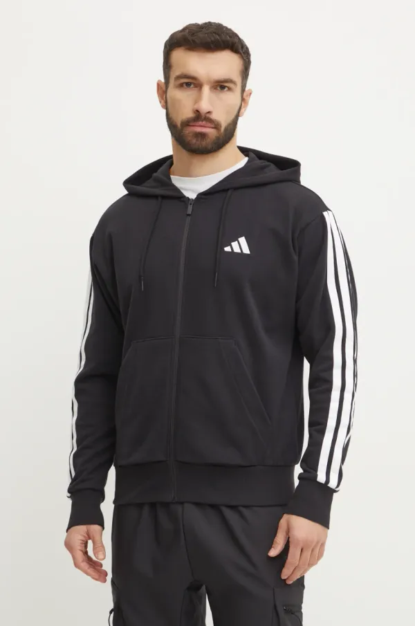 adidas Dukserica adidas Essentials za muškarce, boja: crna, s kapuljačom, bez uzorka, JD1877