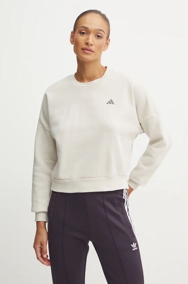 adidas Dukserica adidas Essentials za žene, boja: bež, bez uzorka, IX7959