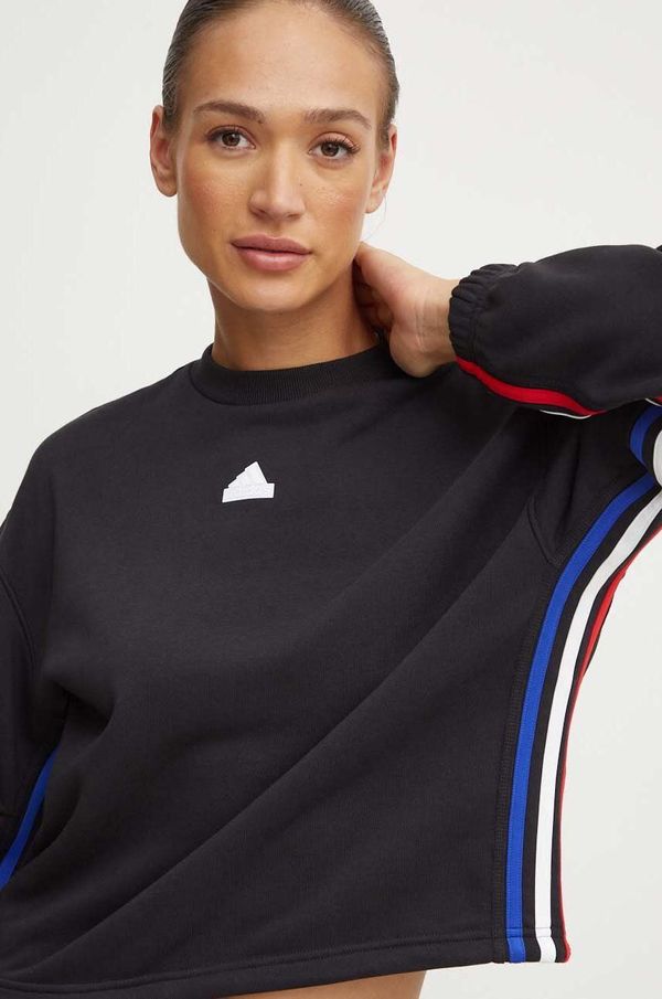 adidas Dukserica adidas Express za žene, boja: crna, s uzorkom, IX3741