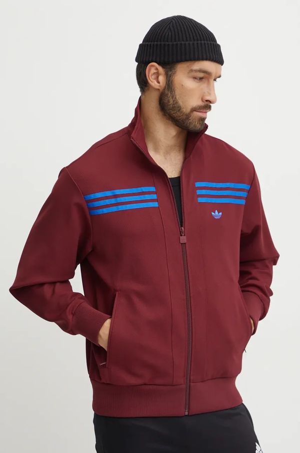adidas Originals Dukserica adidas Originals 70s Track Top za muškarce, boja: bordo, s aplikacijom, JN5963