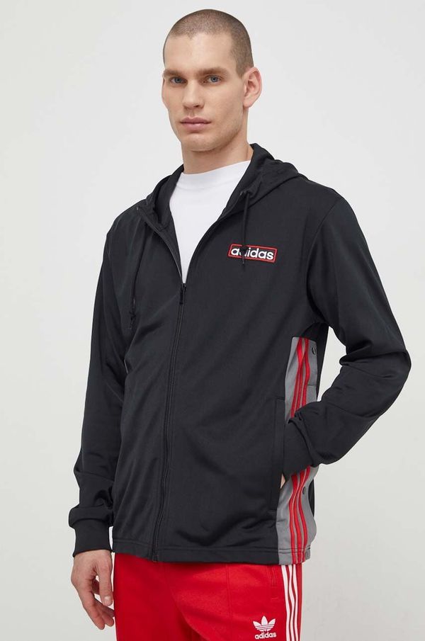 adidas Originals Dukserica adidas Originals Adibreak Full-Zip Hoodie za muškarce, boja: crna, s kapuljačom, s uzorkom, IM8209