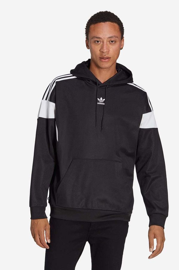 adidas Originals Dukserica adidas Originals Adicolor Classics Cut Line Hoodie za muškarce, boja: crna, s kapuljačom, s uzorkom, HS2065-black
