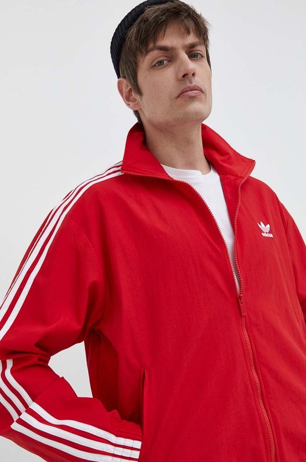 adidas Originals Dukserica adidas Originals Adicolor Woven Firebird Track Top za muškarce, boja: crvena, s uzorkom, IT2495