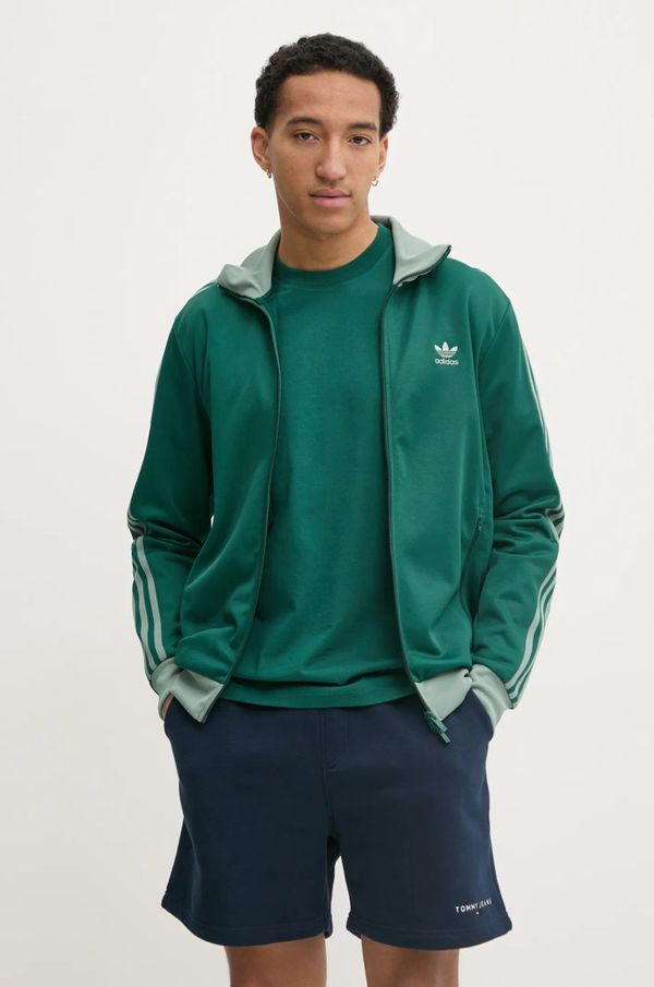 adidas Originals Dukserica adidas Originals CLASSIC TT za muškarce, boja: zelena, s uzorkom, JP2520