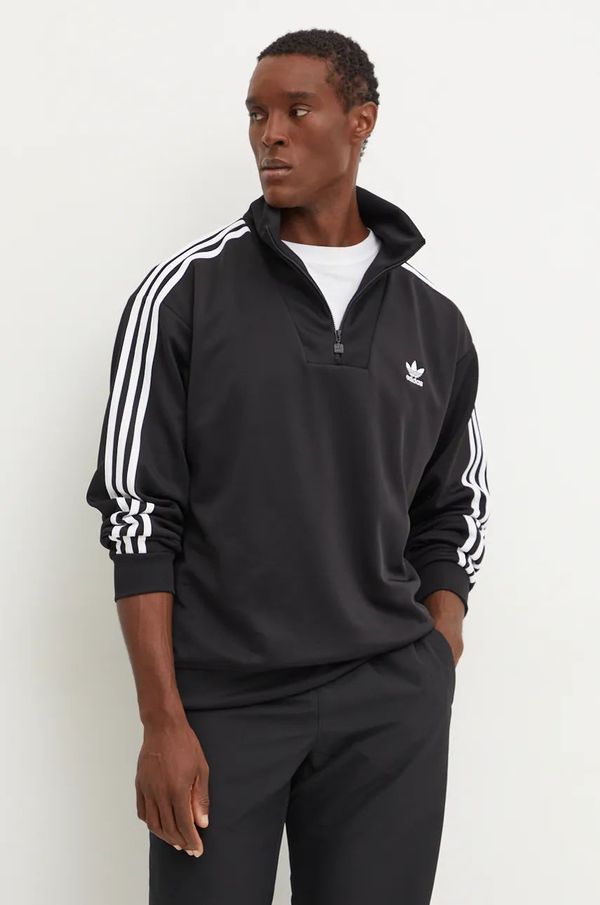 adidas Originals Dukserica adidas Originals Funnelneck Tracktop za muškarce, boja: crna, s aplikacijom, IZ4803