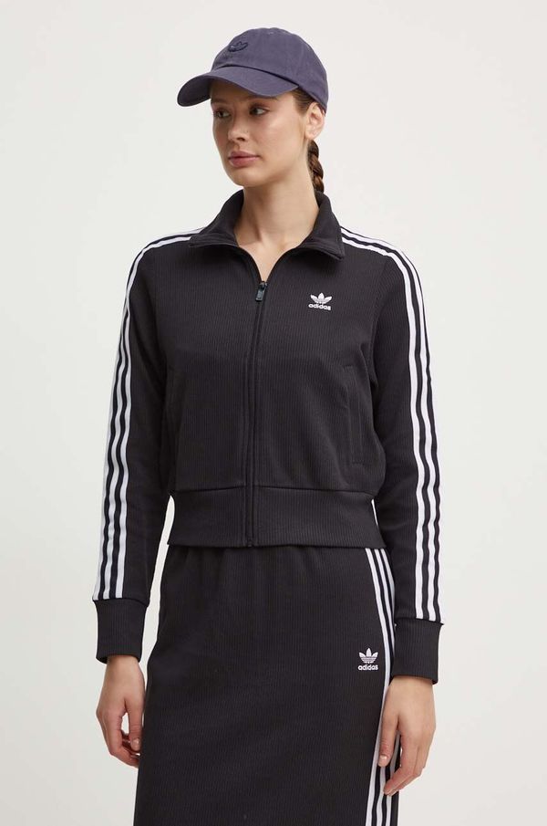 adidas Originals Dukserica adidas Originals Knitted Track Top za žene, boja: crna, s uzorkom, IY7278