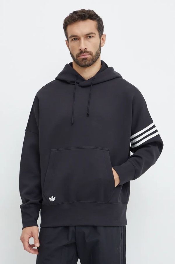 adidas Originals Dukserica adidas Originals Neuclassics C Hoodie za muškarce, boja: crna, s kapuljačom, s aplikacijom, IW0975