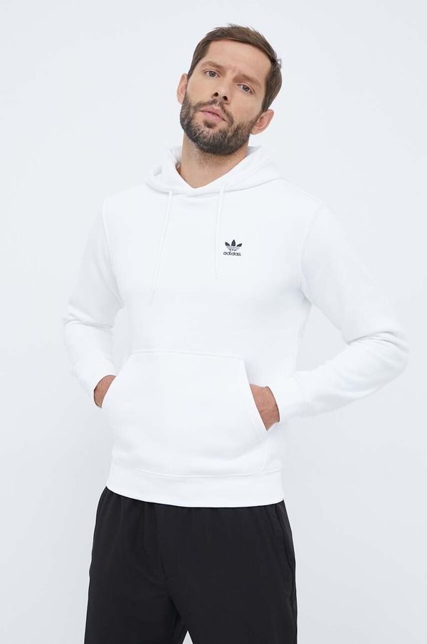 adidas Originals Dukserica adidas Originals za muškarce, boja: bijela, s kapuljačom, bez uzorka